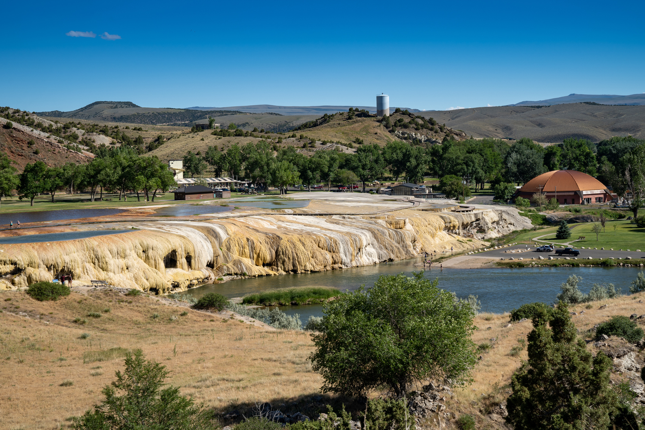 Expansive view of Hot Springs State Park in Thermopolis Wyoming